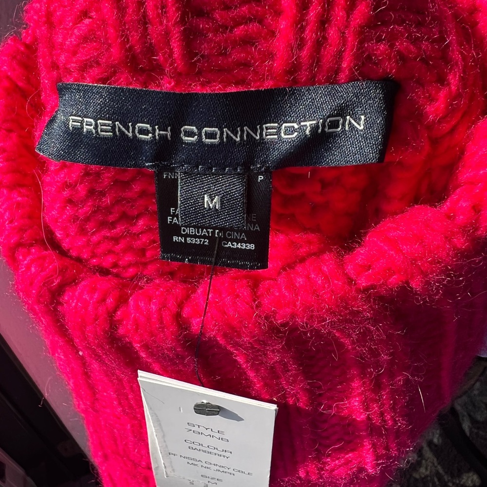 NWT FRENCH CONNECTION Nissa Chunky Cable-Knit Sweater Wool Blend. - Picture 3 of 15